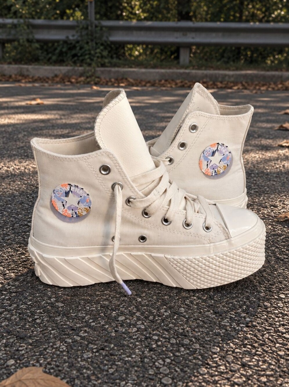 Converse High-Top Platform Sneakers - Cream White